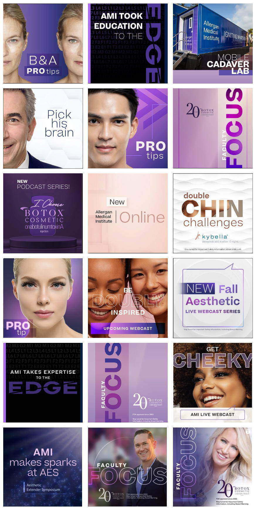 Allergan Aesthetics — A nine-tile format system