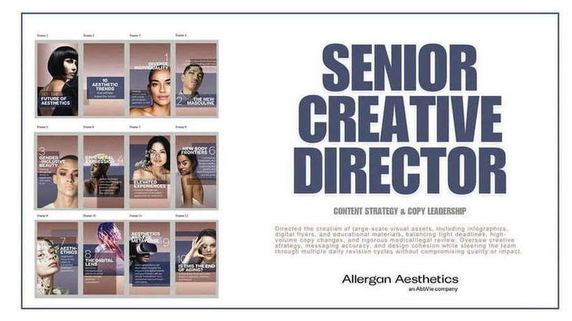 Allergan Aesthetics — Senior Creative Director — 12-frame trend story