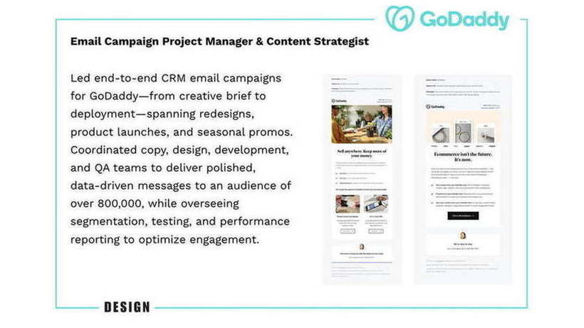 GoDaddy — Email campaign PM and content strategist