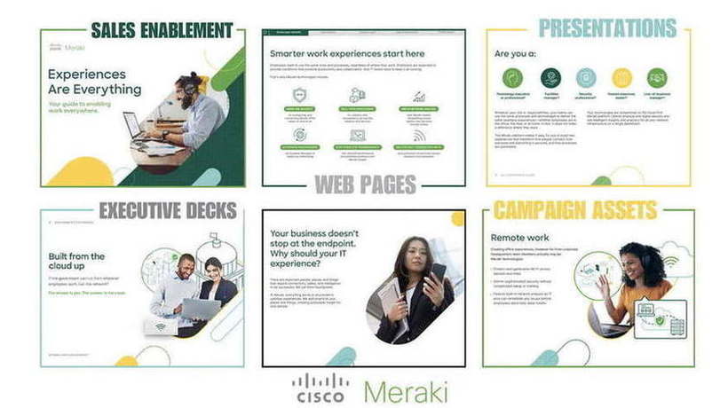 Cisco Meraki — Sales enablement, web, decks and campaigns