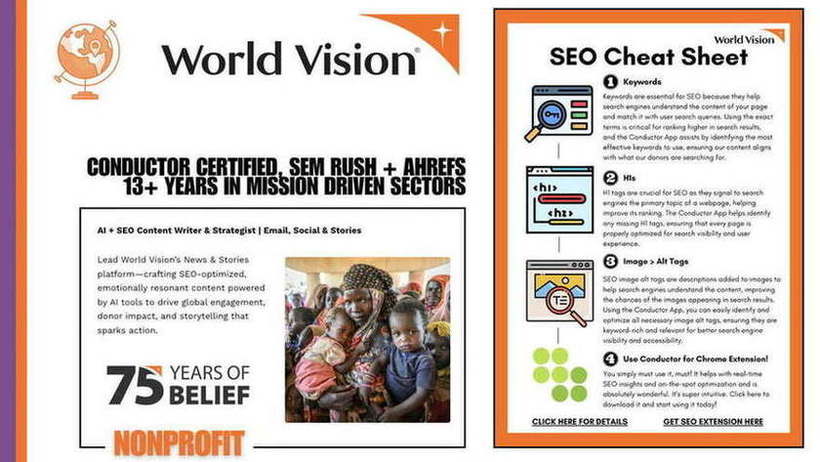 World Vision — SEO cheat sheet for a global newsroom